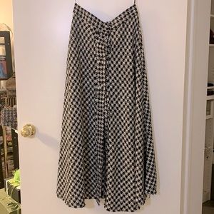 Zara wool Houndstooth maxi skirt with buttons